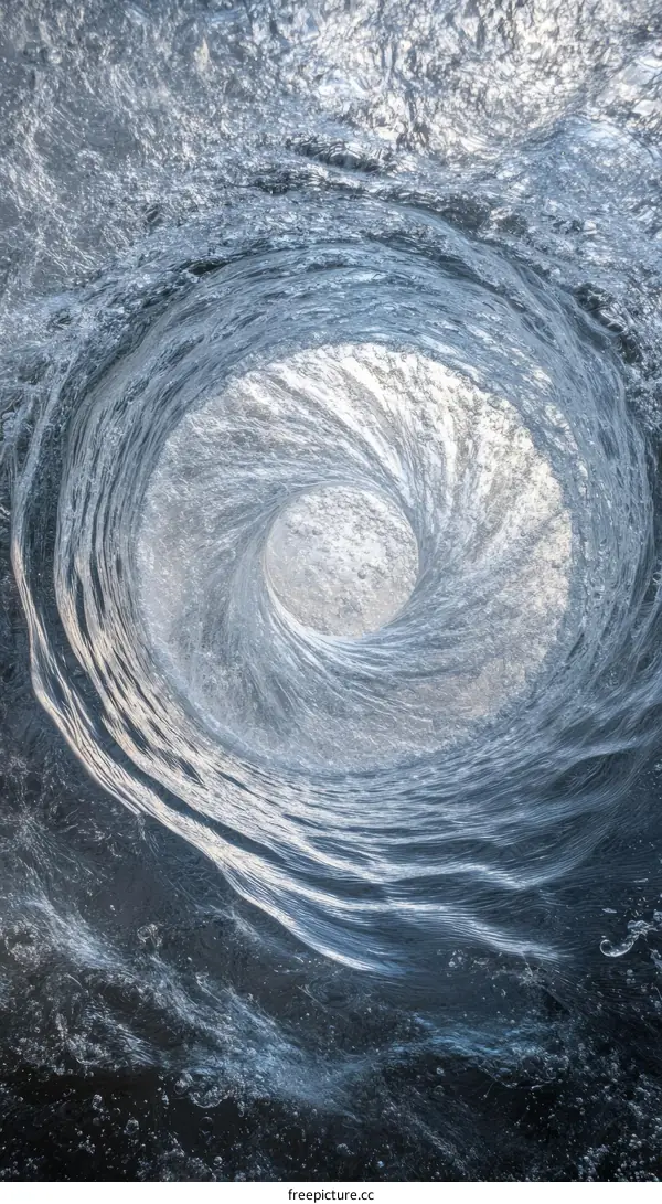 Abstract Spiral Wave Pattern in Water