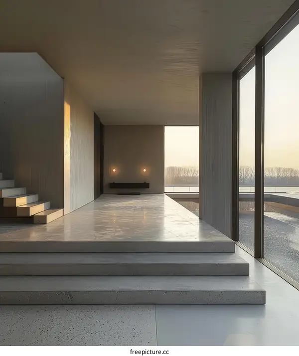 Modern Minimalist Home with River Views and Large Windows