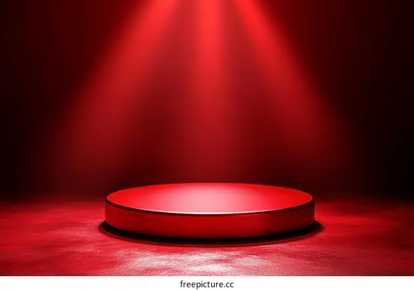 Red Stage Podium Spotlight Illustration