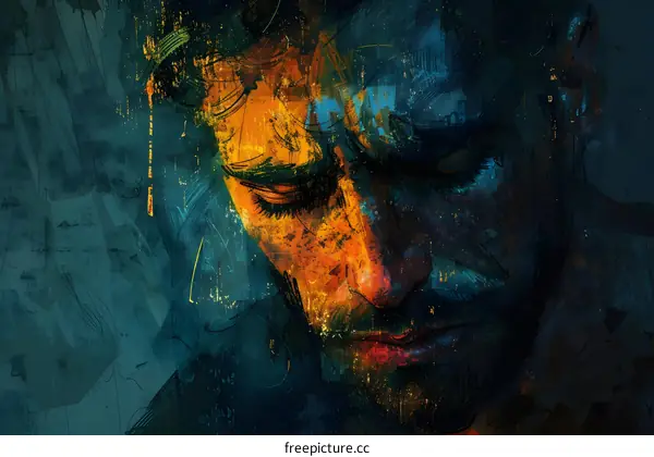 Portrait of a man with closed eyes