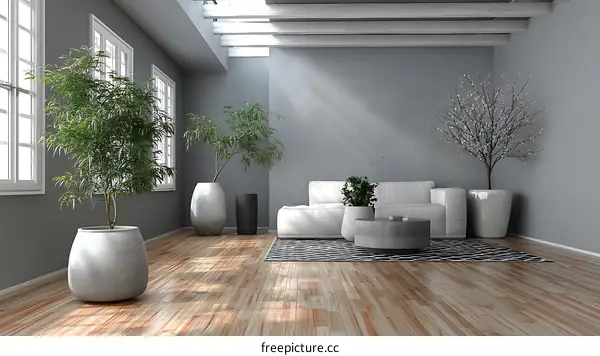 Modern Grey Living Room Interior Design