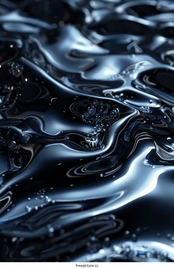 Dark Blue Abstract Liquid Ripple Background