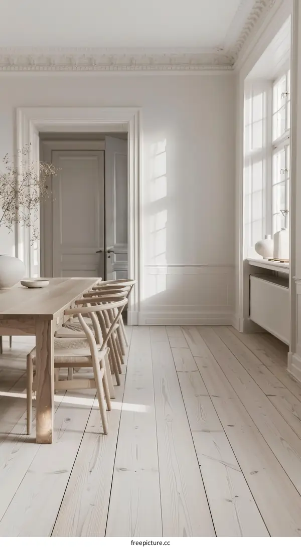 Bright Scandinavian Dining Room with Natural Light