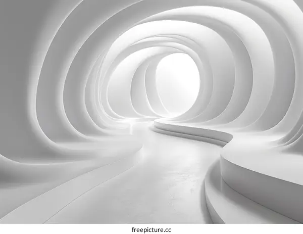 White Minimalist Futuristic Sci-Fi Tunnel