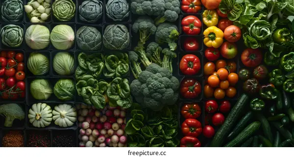 Vibrant Fresh Organic Produce: Vegetables and Fruits