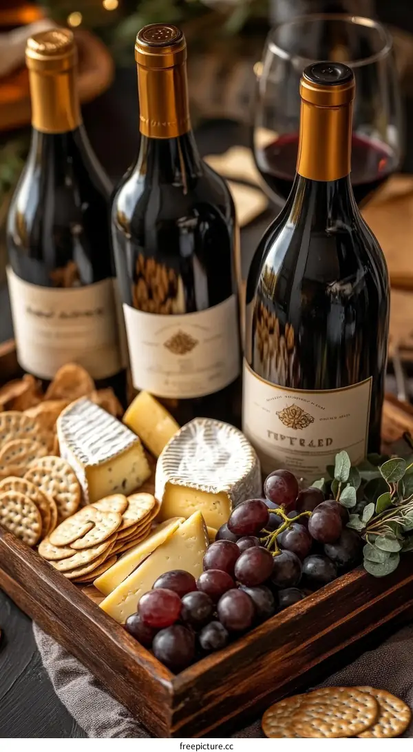 Wine and Cheese Tasting Board with Grapes
