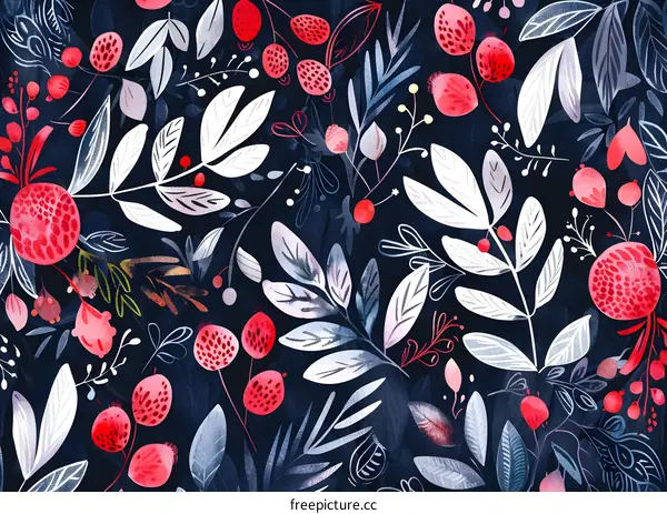 Watercolor Floral Pattern Seamless Background