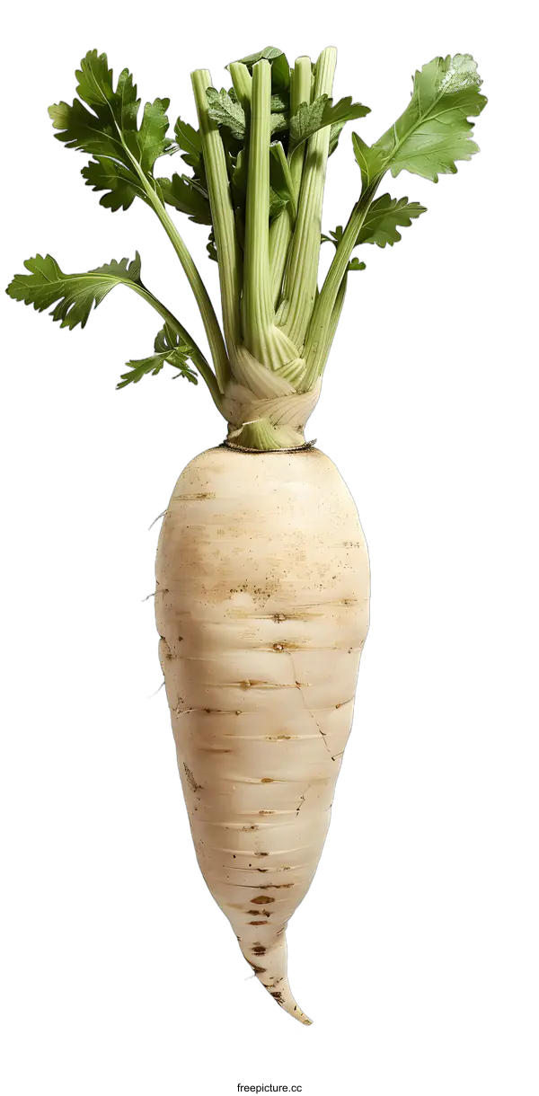 [Transparent Background PNG]Close Up of a Fresh Organic Parsnip Root