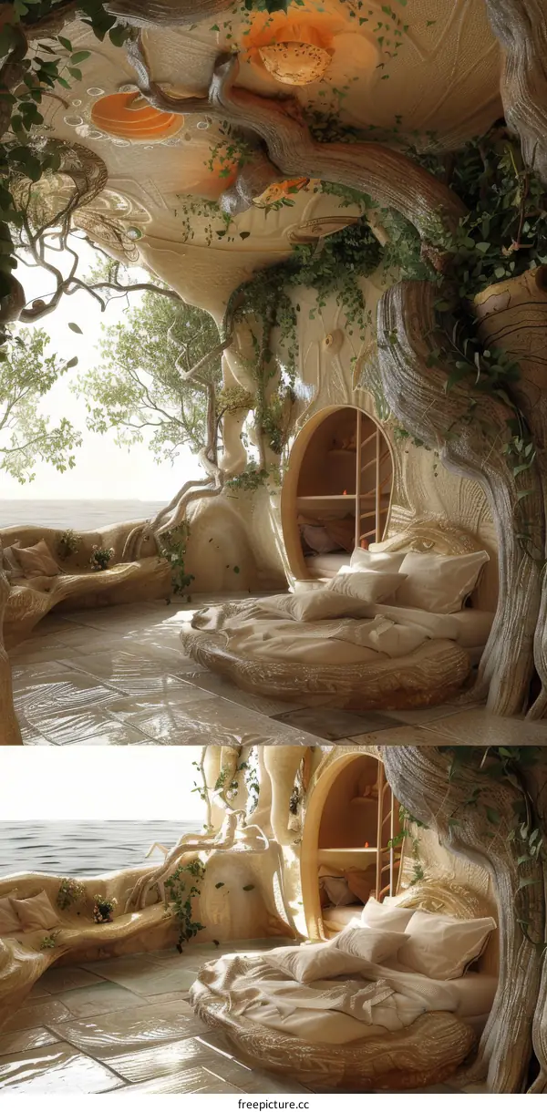 Enchanted Forest Treehouse Bedroom Design