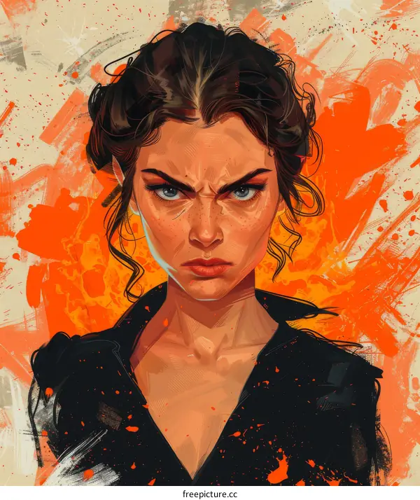 portrait of a young woman with brown hair and blue eyes