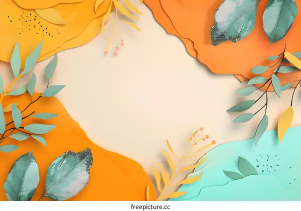 Paper Art Leaves Background