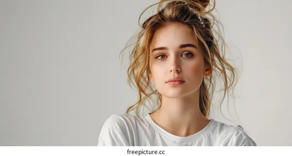 Portrait of a Young Woman with Blonde Hair