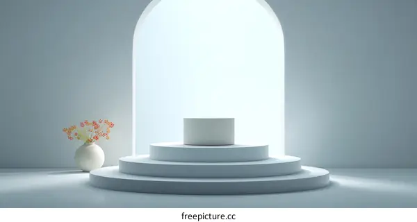 Modern Minimalist Light Gray Display Podium