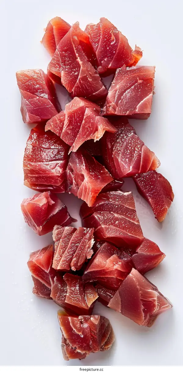 diced raw tuna