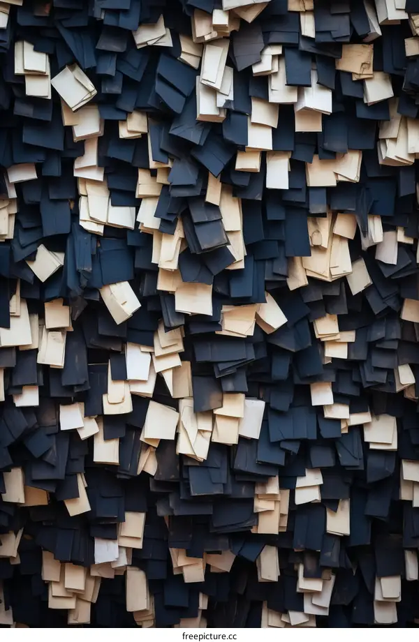 Abstract Black and White Wooden Block Pattern