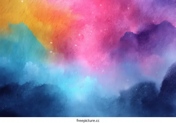 Abstract Watercolor Sky Painting