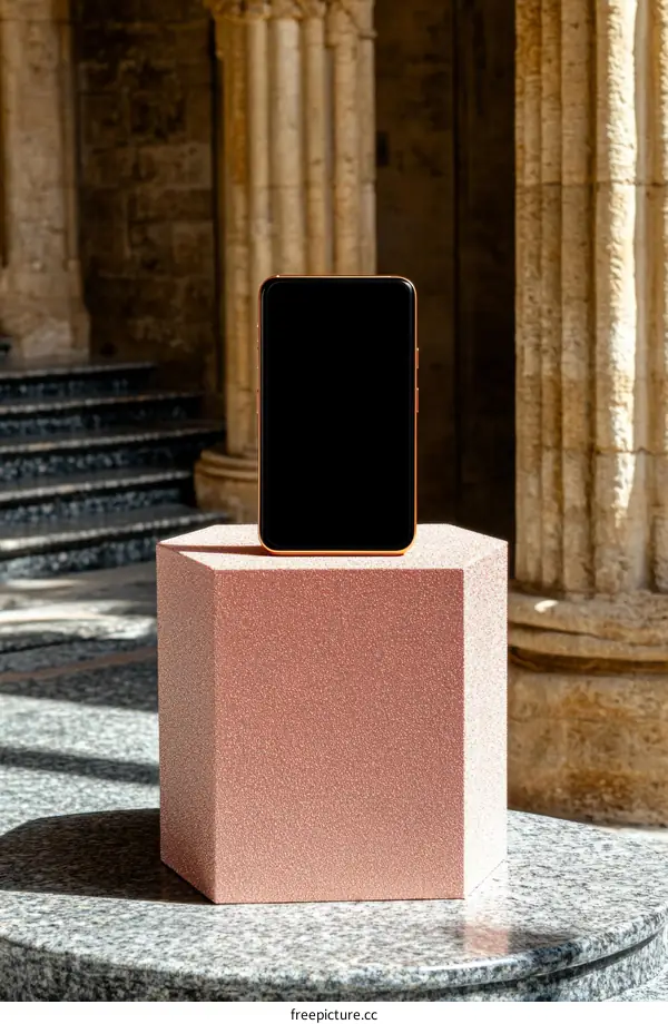 Stylish Smartphone Displayed on a Decorative Stand
