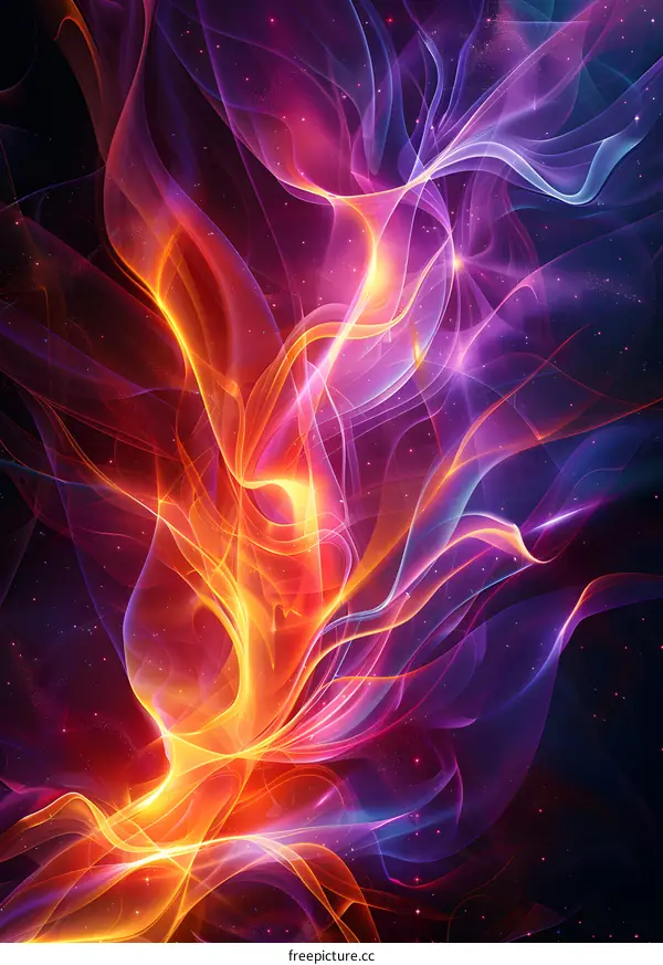 Abstract Wavy Colorful Fractal