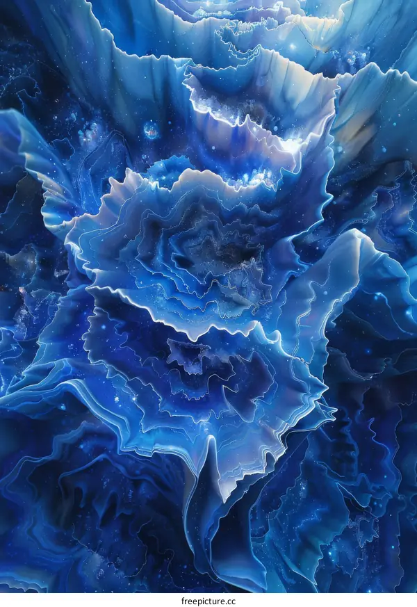 Abstract Blue and White Flower Petals