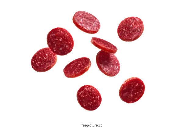 [Transparent Background PNG]Delicious Sliced Salami in Motion