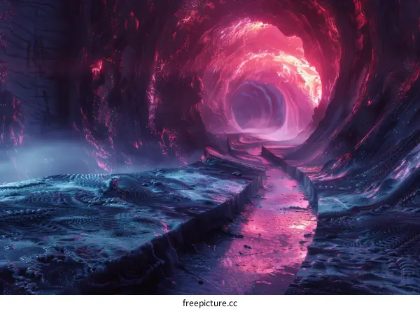 Mystical Bioluminescent Cave