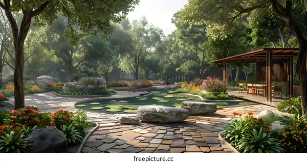 Garden landscape design renderings