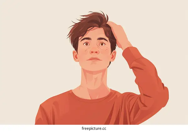 Portrait of a young man with freckles