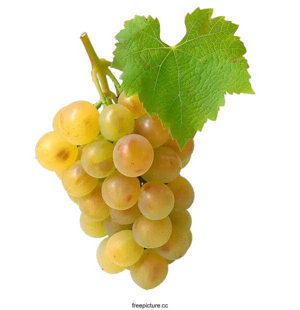 [Transparent Background PNG]Fresh green grapes on a white background