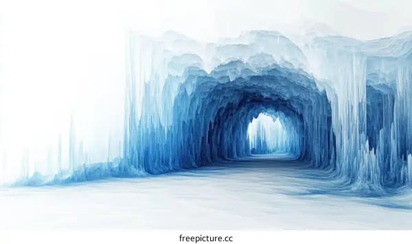 Abstract Ice Cave Tunnel