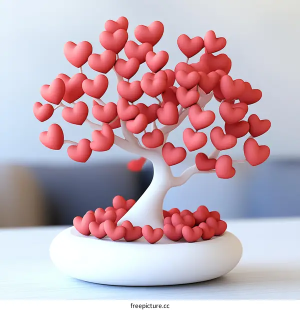 Heart Tree Ornament Illustration