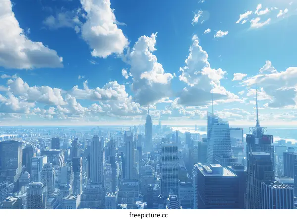 New York City Skyline and Clouds