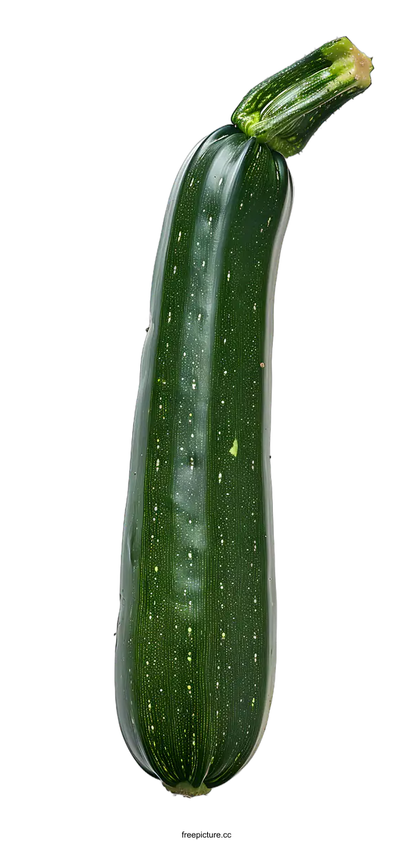 [Transparent Background PNG]Fresh Green Zucchini Isolated on White Background
