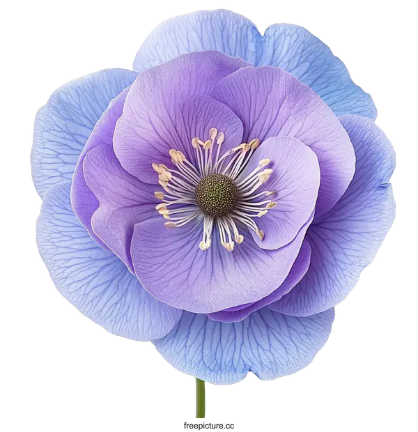 [Transparent Background PNG]Closeup of a Vibrant Lavender and Light Blue Flower