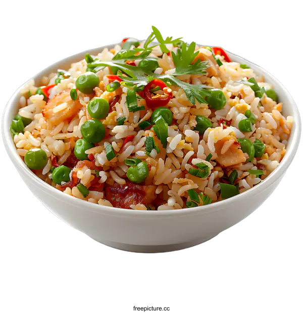 [Transparent Background PNG]fried rice with vegetables