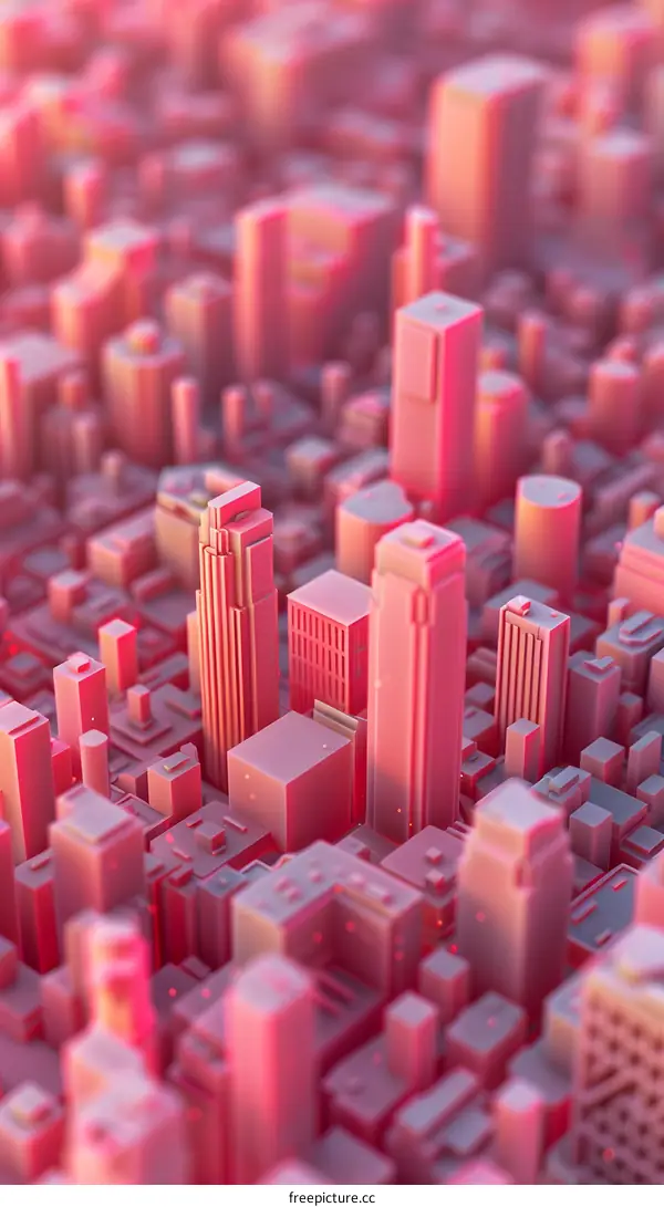 Pink Cityscape Abstract