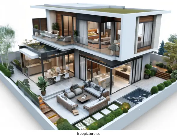 Modern House Design with Architectural Perspective
