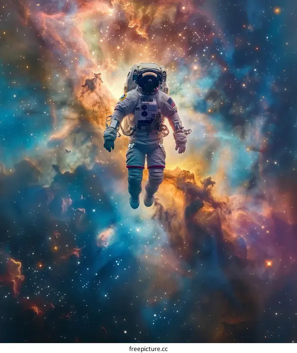 Astronaut Exploring the Wonders of the Orion Nebula