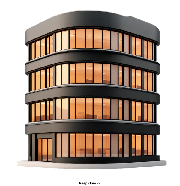 [Transparent Background PNG]Modern Architectural Design of a Business Building
