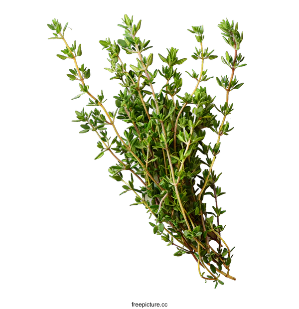 [Transparent Background PNG]Thyme herb. Isolated on white background. Close up