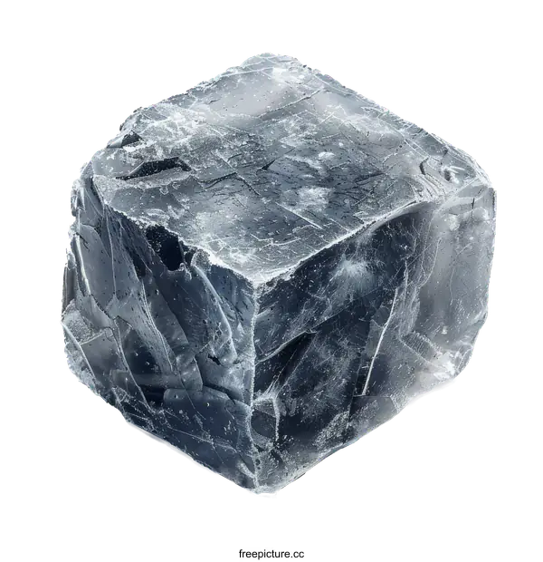 [Transparent Background PNG]A single piece of ice on white background