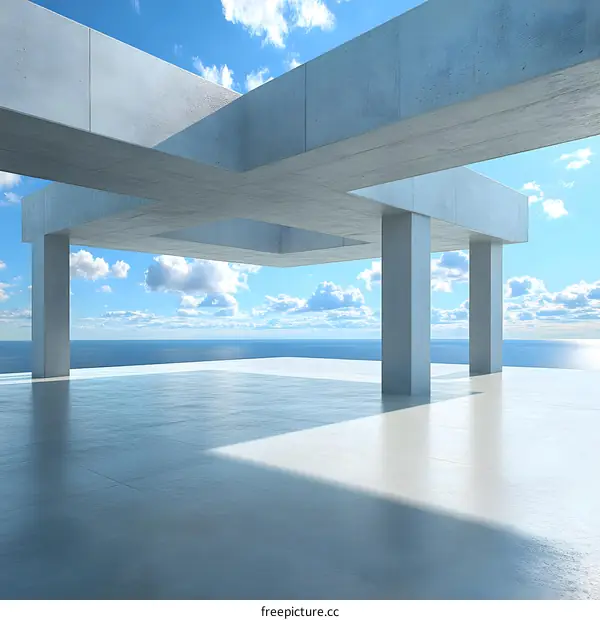 Modern Minimalist Concrete Architecture Design with Sea View