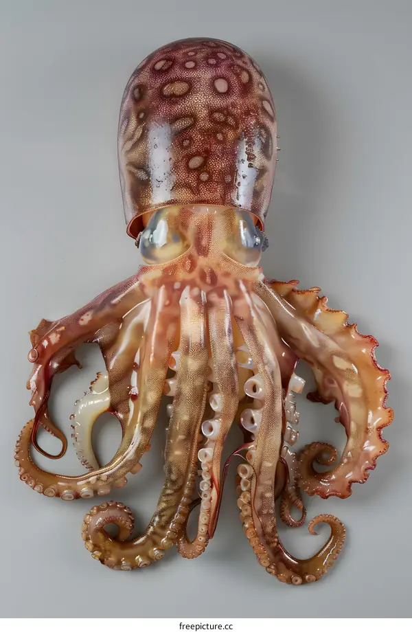 Fresh Octopus on Grey Background