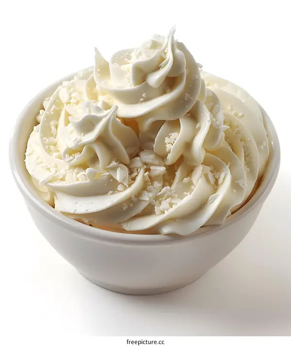 White Cream In Bowl Close Up