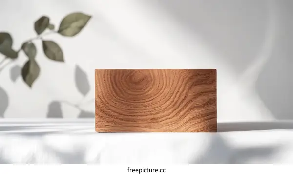 Wooden Block Display Against White Background