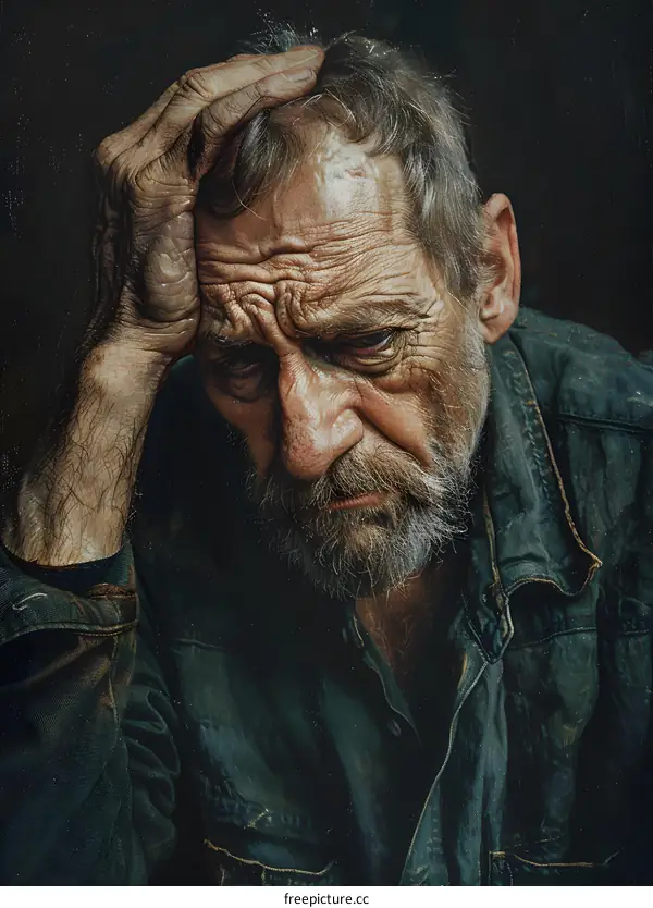 Portrait of an old man with a beard