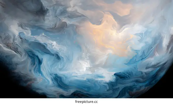Abstract Fluid Painting of Celestial Atmosphere