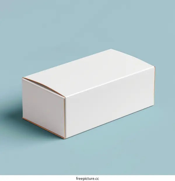 White Cardboard Box on Blue Background