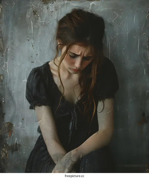 Portrait of a sad young woman