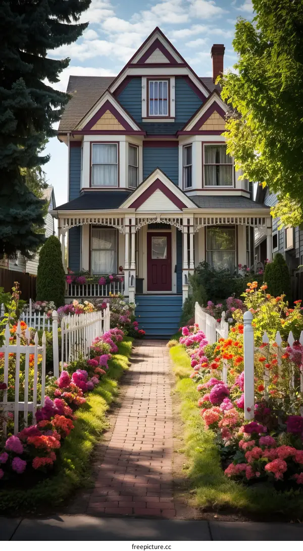 Victorian Home with Vibrant Garden