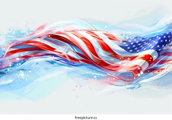 Waving American Flag